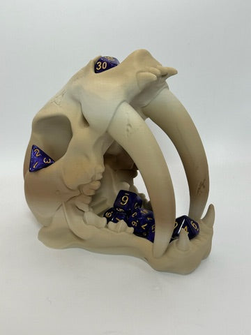 Saber Tooth Tiger Skull Dice Tower